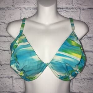 2Bamboo Blue Green Swim Top
